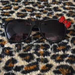 Adult Black Sunglasses with Red Bow